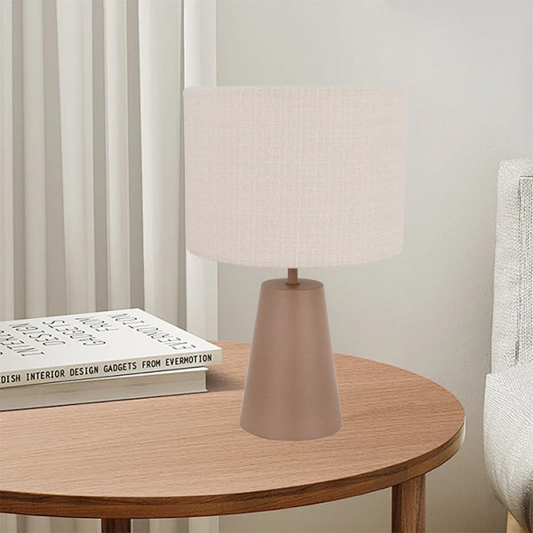 Tischlampe Faro mit Kegelfuß – modern, stabil und stilvoll in  Taupe.