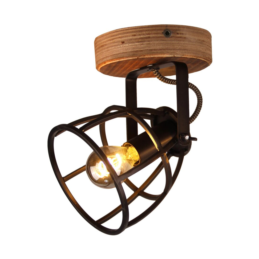 Various Frame Spotlampe – 1-flammig – Metall und Holz