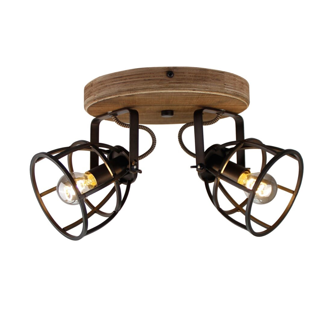 Various Frame Spotlampe – 2-flammig – Metall und Holz