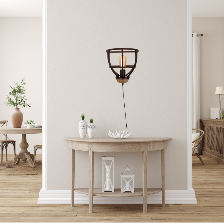 1-flammige Wandlampe mit industriellem Käfig-Design