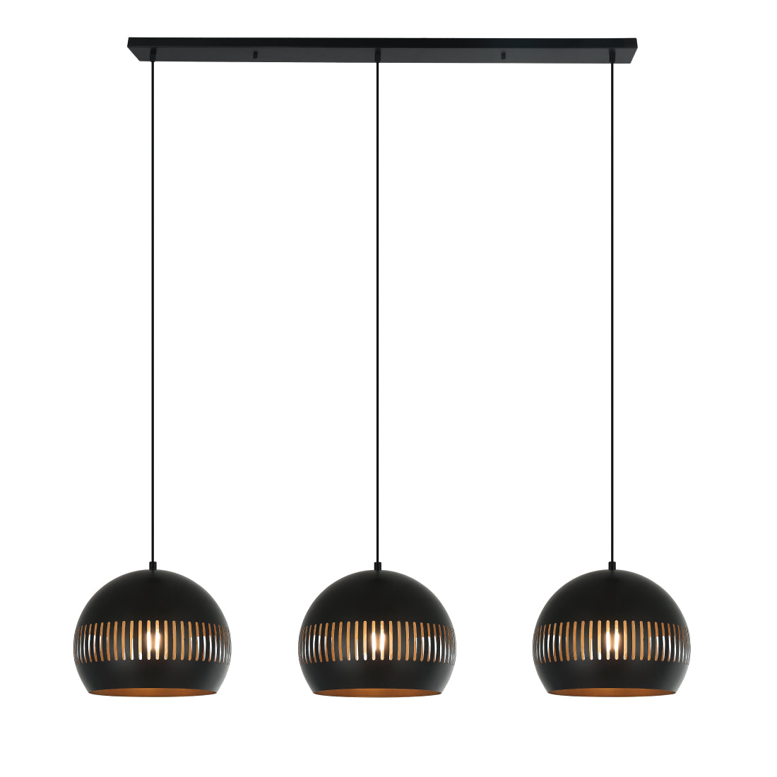 Various Globe Pendant Light – 3-bulb – Black – 140 cm – E27