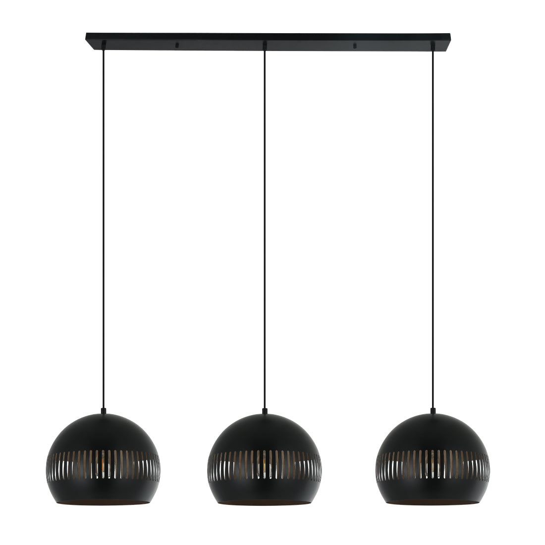Various Globe Pendant Light – 3-bulb – Black – 140 cm – E27