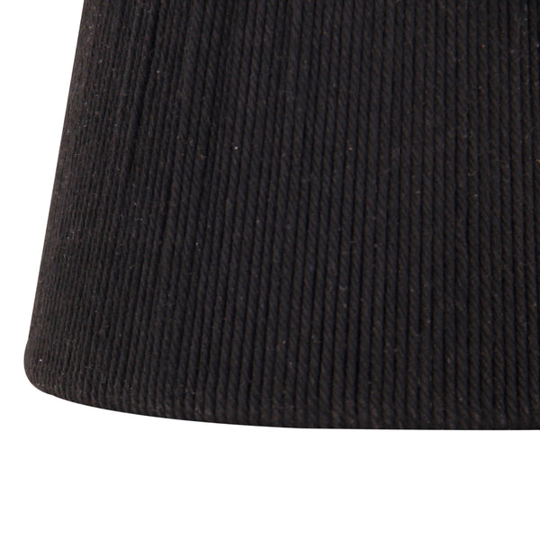 Detailopname van de zwarte katoenen koordstructuur van de Various lampenkap.