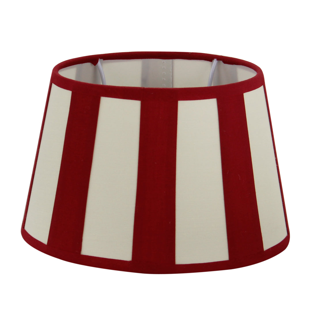 Pantalla de lámpara Variada - Ovalada - Roja con Rayas - Ø20, Ø22 o Ø26 cm