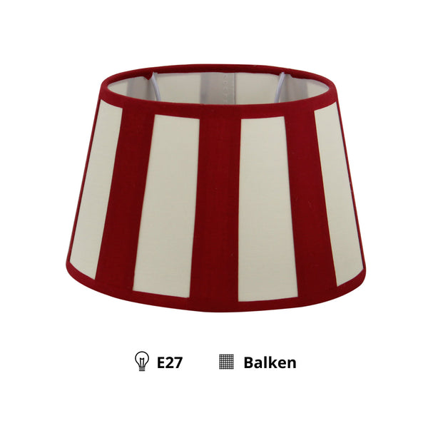 Pantalla de lámpara Variada - Ovalada - Roja con Rayas - Ø20, Ø22 o Ø26 cm