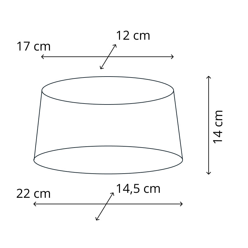 Various Lampenkap - Ovaal - Rood met strepen - Ø20, Ø22 of Ø26 cm