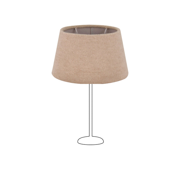 Beige lampenkap in Wooly-materiaal voor een tafellamp.