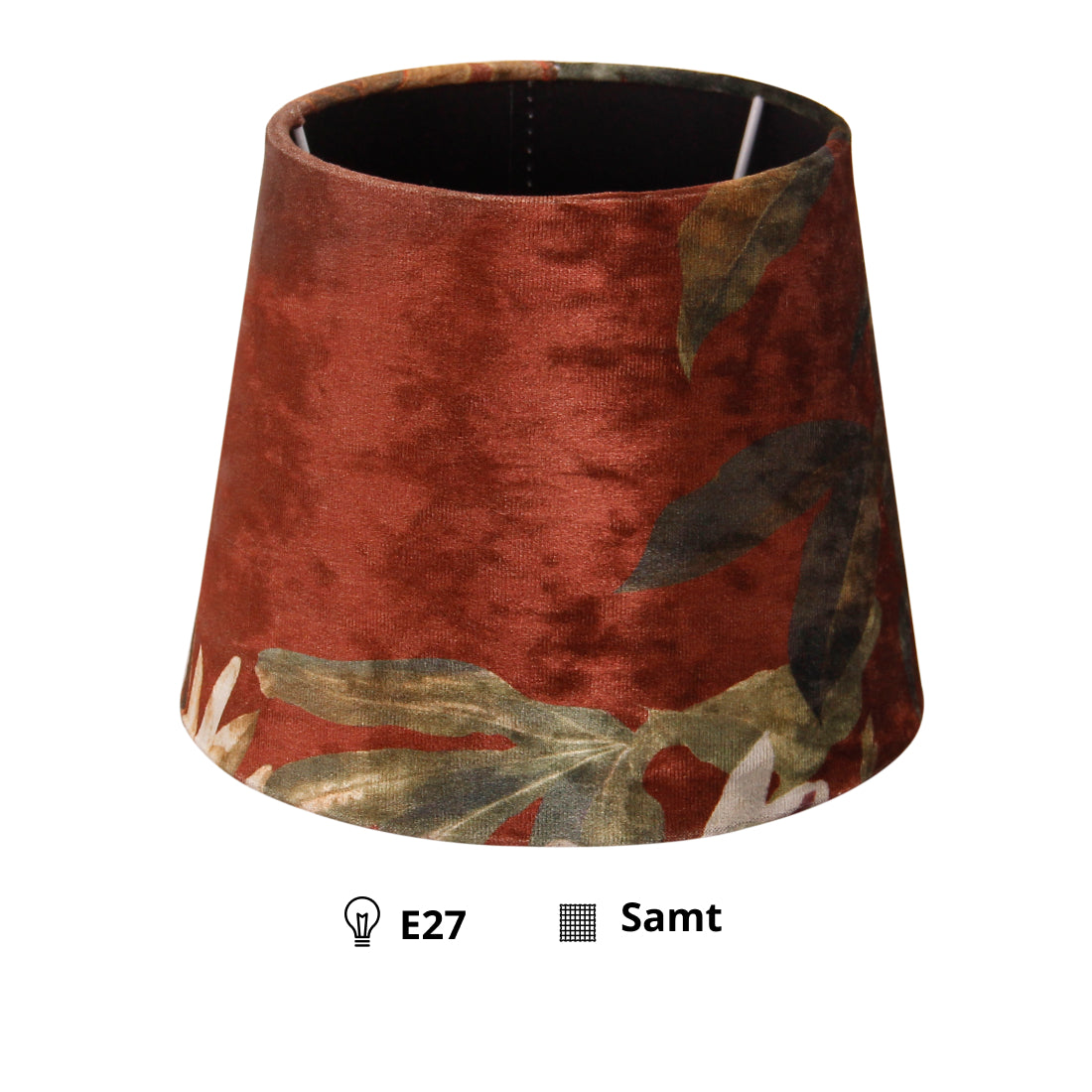 Various Nostalgie Lampshade (Flower) - Drum - Ø20 cm or Ø35 cm - Velvet - E27