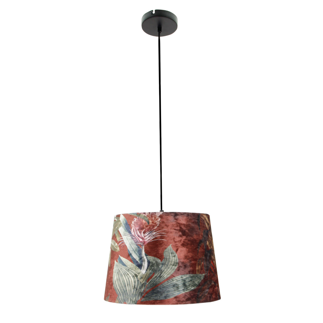 Various Nostalgie Lampshade (Flower) - Drum - Ø20 cm or Ø35 cm - Velvet - E27