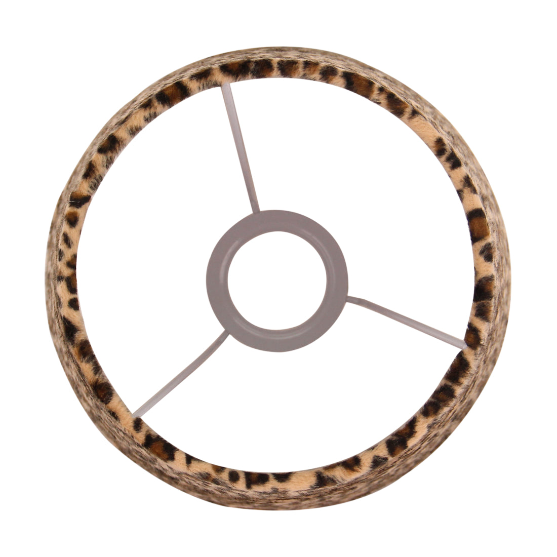 Onderaanzicht van de ronde fluwelen kap met de E27-ringhouder duidelijk in beeld.