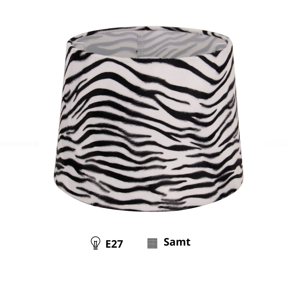 Abat-jour Zebra Varié - Tambour - Ø20 cm ou Ø35 cm - Velours - E27