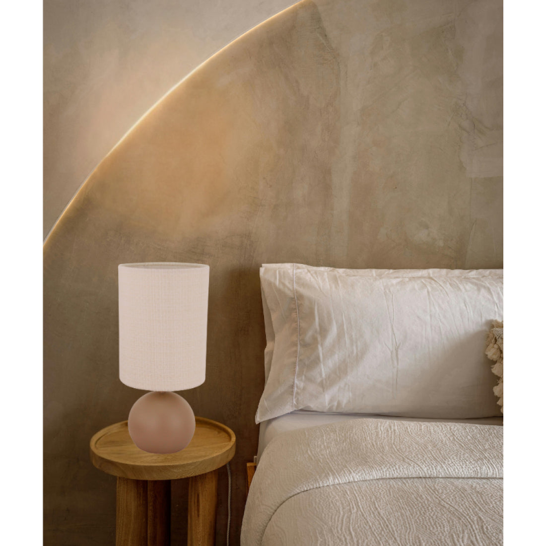 Chericoni Porto Table Lamp – 1 light – Ø18 cm – Sand/Taupe - Japandi Style