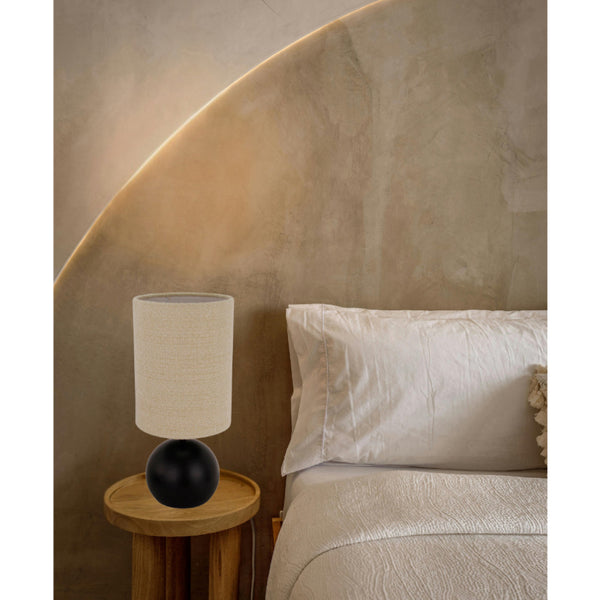Chericoni Porto Table Lamp – 1 light – Ø18 cm – Black/Khaki - Japandi Style
