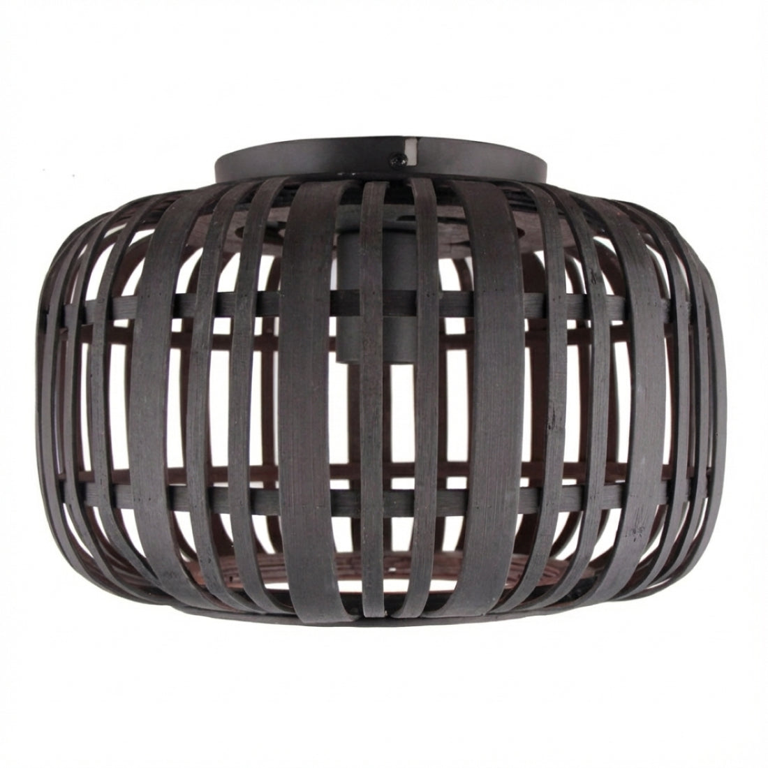 Različna ratanova stropna svetilka – Ø33 cm – 1-svetilka – E27 – Črna