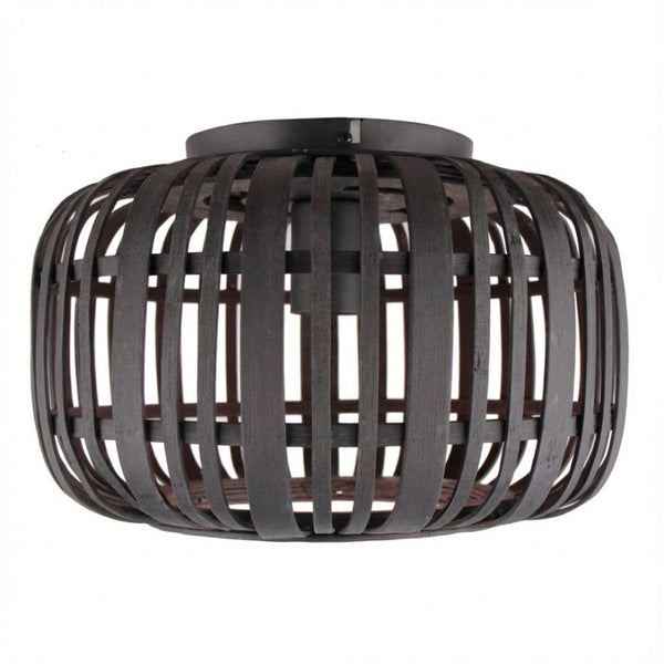 Various Rattan Ceiling Lamp – Ø33 cm – 1-light – E27 – Black