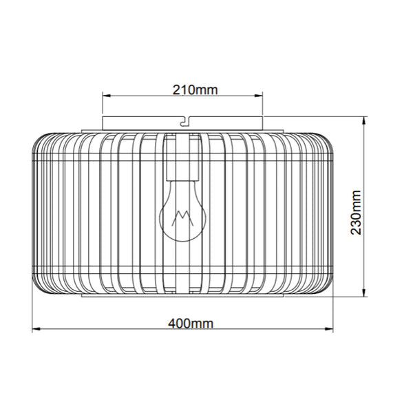 Lampada da soffitto in rattan vari – Ø33 o 40 cm – 1 fiamma - Nero – Materiale naturale – E27