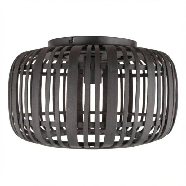 Various Rattan Ceiling Lamp – Ø40 cm – 1-light – E27 – Black