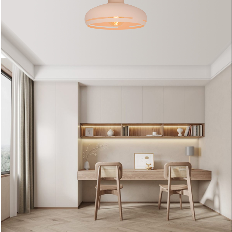 Streifenmuster wirft Lichtschatten an der Wand – Creme