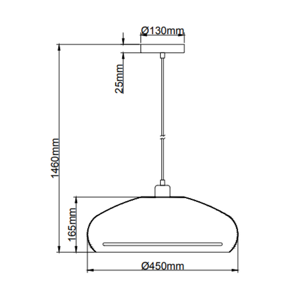 Various Stripes Pendant Light - 1 flame - Ø35 or Ø45 cm - Black - Modern Design
