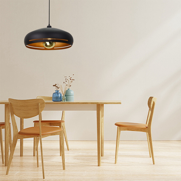Various Stripes Pendant Light - 1 flame - Ø35 or Ø45 cm - Black - Modern Design
