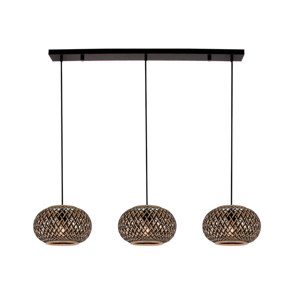 Various Weaving 3-flammige Pendelleuchte Ø28 cm – Bambus Natur/Schwarz – E27