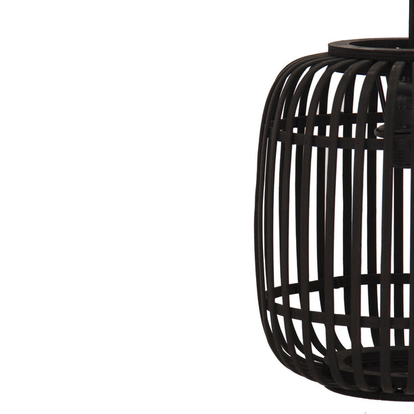 Minimalistische schwarze Bambus Hängelampe – Wohnzimmer- oder Küchenbeleuchtung