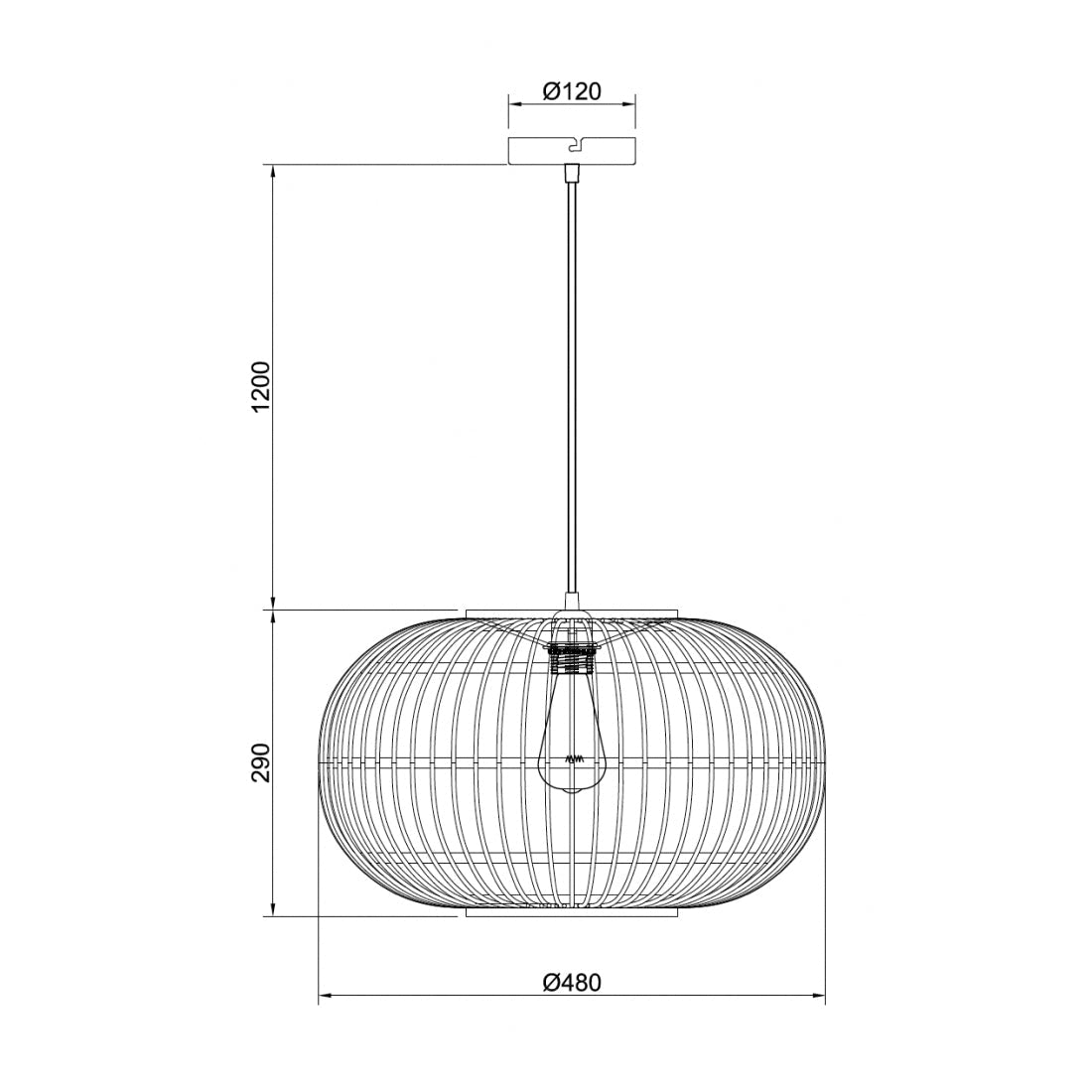 Modernes Design: Woven Pendelleuchte Natur mit E27-Fassung