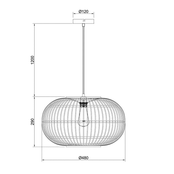 1-flammige schwarze Pendelleuchte über dem Esstisch – Various Woven