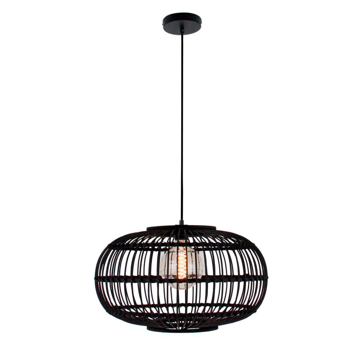 Various Woven Pendelleuchte Ø48 cm – Bambus Schwarz – 1-flammig