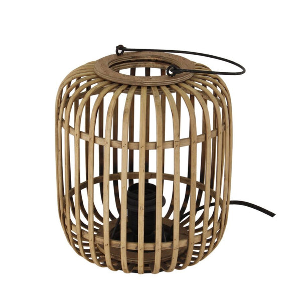 Boho Tischlampe aus Bambus – Ø22 cm – E27-Fassung