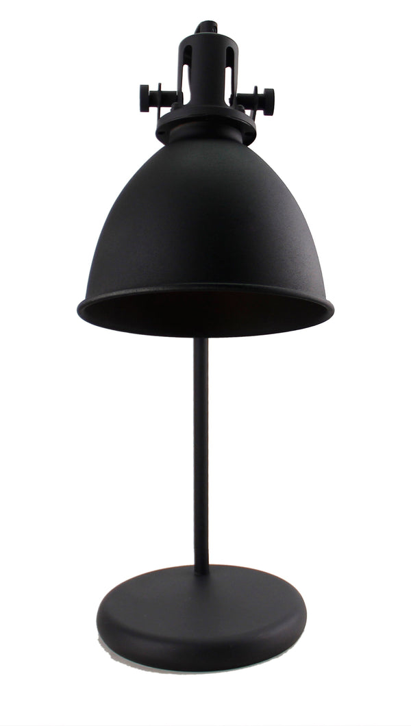 Stoere metalen tafellamp in zwart – bureau- en leeslamp – Various