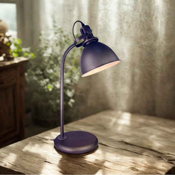 Zwarte metalen tafellamp met verstelbare kap – Various Black Steel