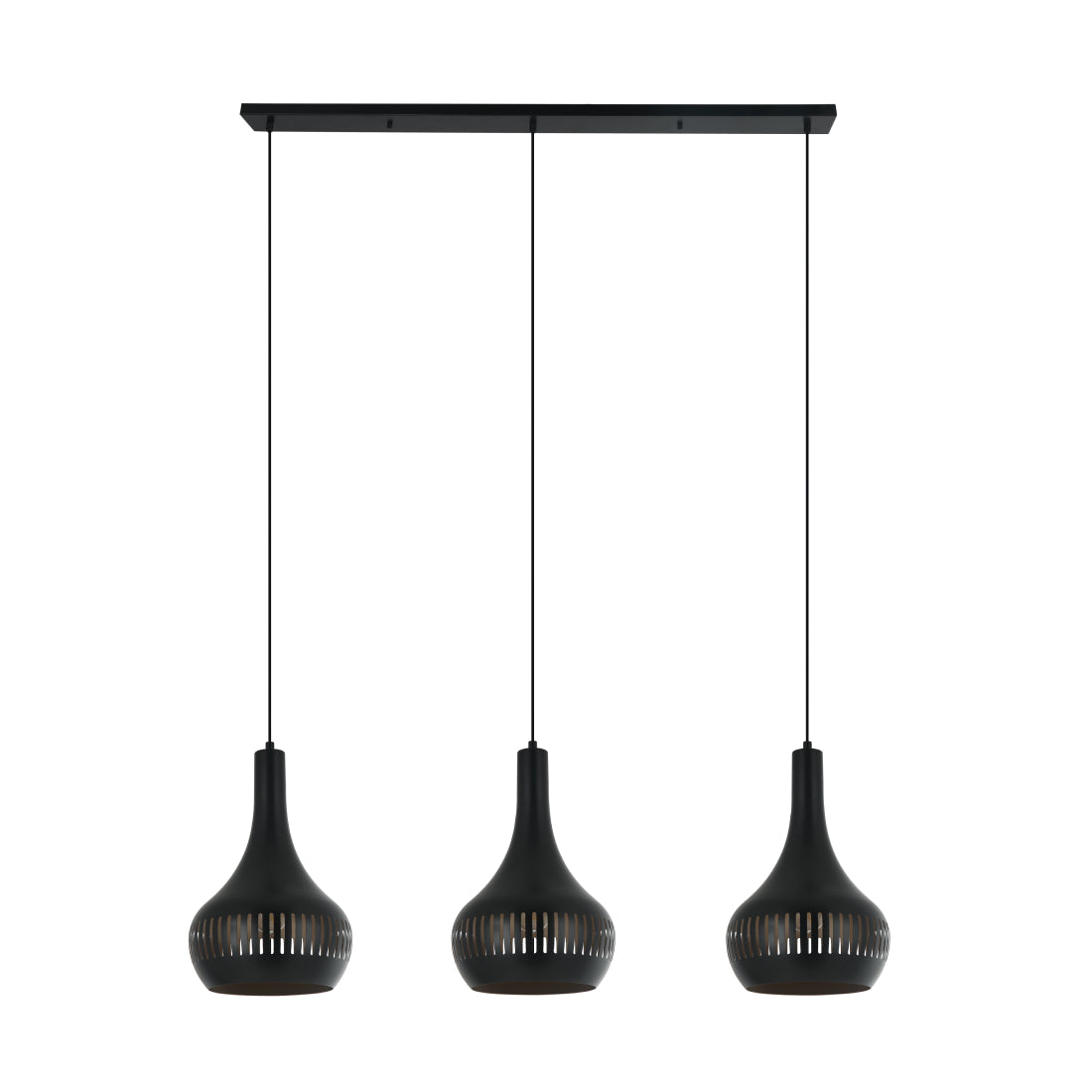 De Various Canna hanglamp in zwart heeft 3 kappen van Ø25 cm. Een moderne, stijlvolle hanglamp die een eigentijdse uitstraling biedt voor elk interieur.