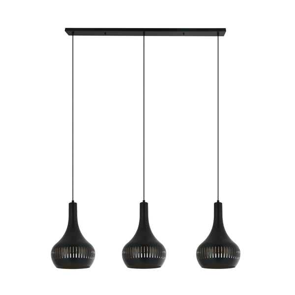 De Various Canna hanglamp in zwart heeft 3 kappen van Ø25 cm. Een moderne, stijlvolle hanglamp die een eigentijdse uitstraling biedt voor elk interieur.