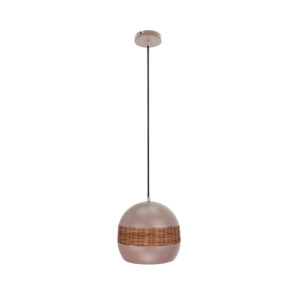 Various Caserta Hanglamp in taupe kleur – natuurlijk rattan design met E27 fitting