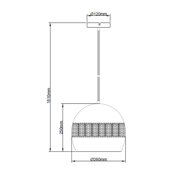 Eenvoudige maar elegante taupe rattan hanglamp – Ø28 cm, ideaal voor sfeervolle verlichting