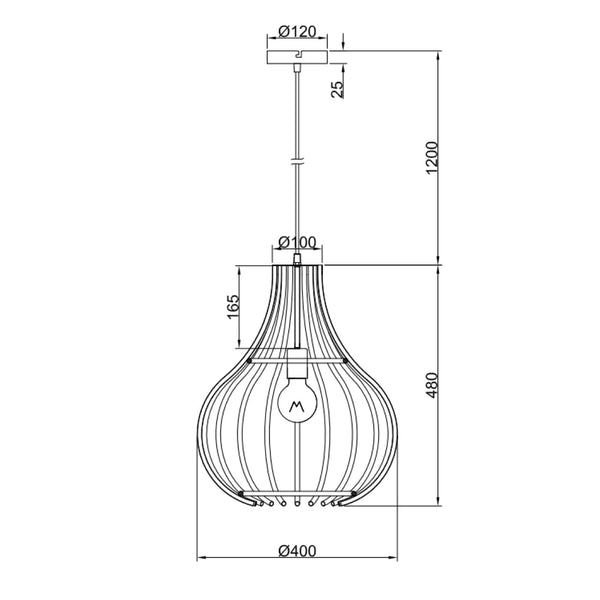 Moderne schwarze Cipolle Pendelleuchte – 1-flammig für elegantes Raumambiente