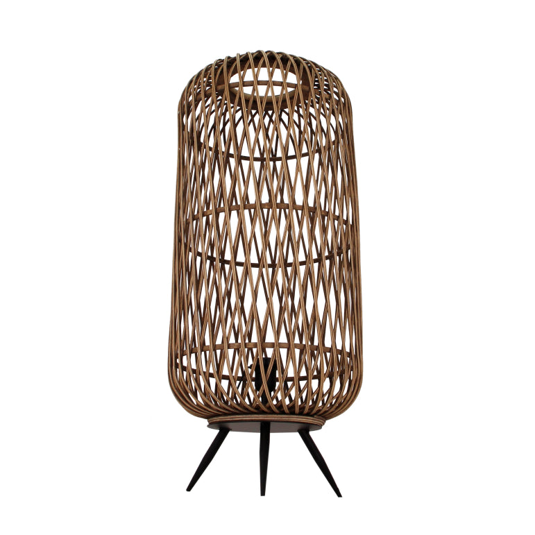 1-flammige Various Cross Stehlampe aus Bambus, Ø35 cm, schafft gemütliche Wohnatmosphäre.