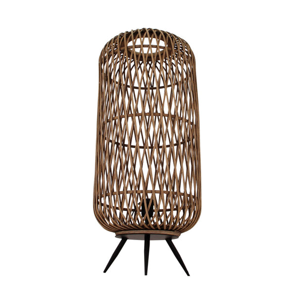 1-flammige Various Cross Stehlampe aus Bambus, Ø35 cm, schafft gemütliche Wohnatmosphäre.