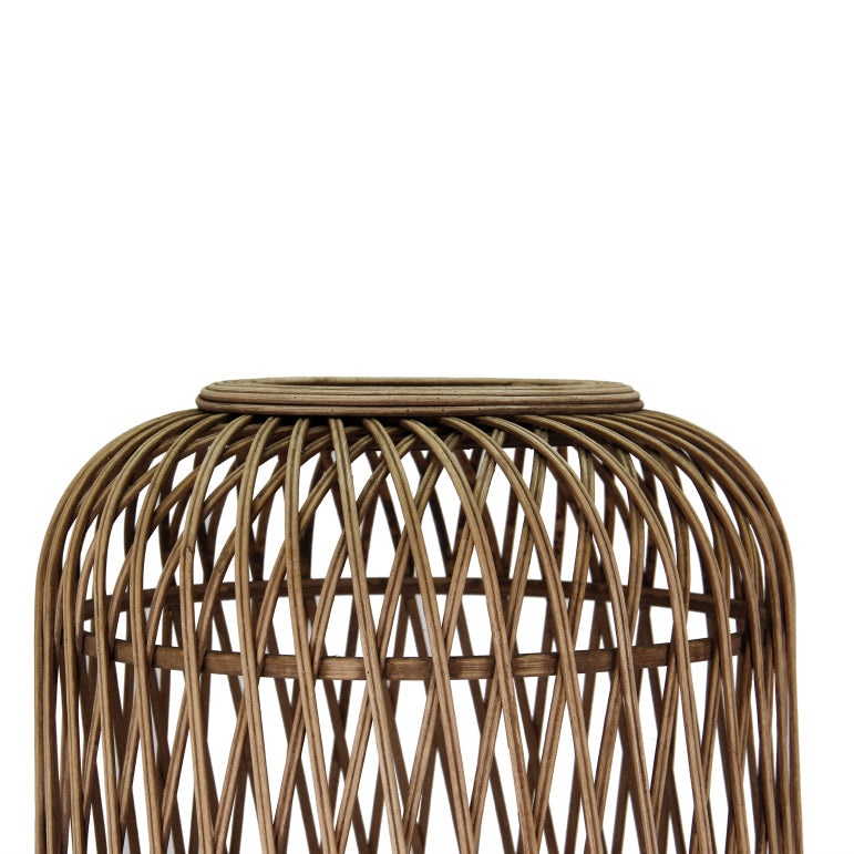 1-flammige Various Cross Stehlampe aus Bambus, Ø35 cm, schafft gemütliche Wohnatmosphäre.