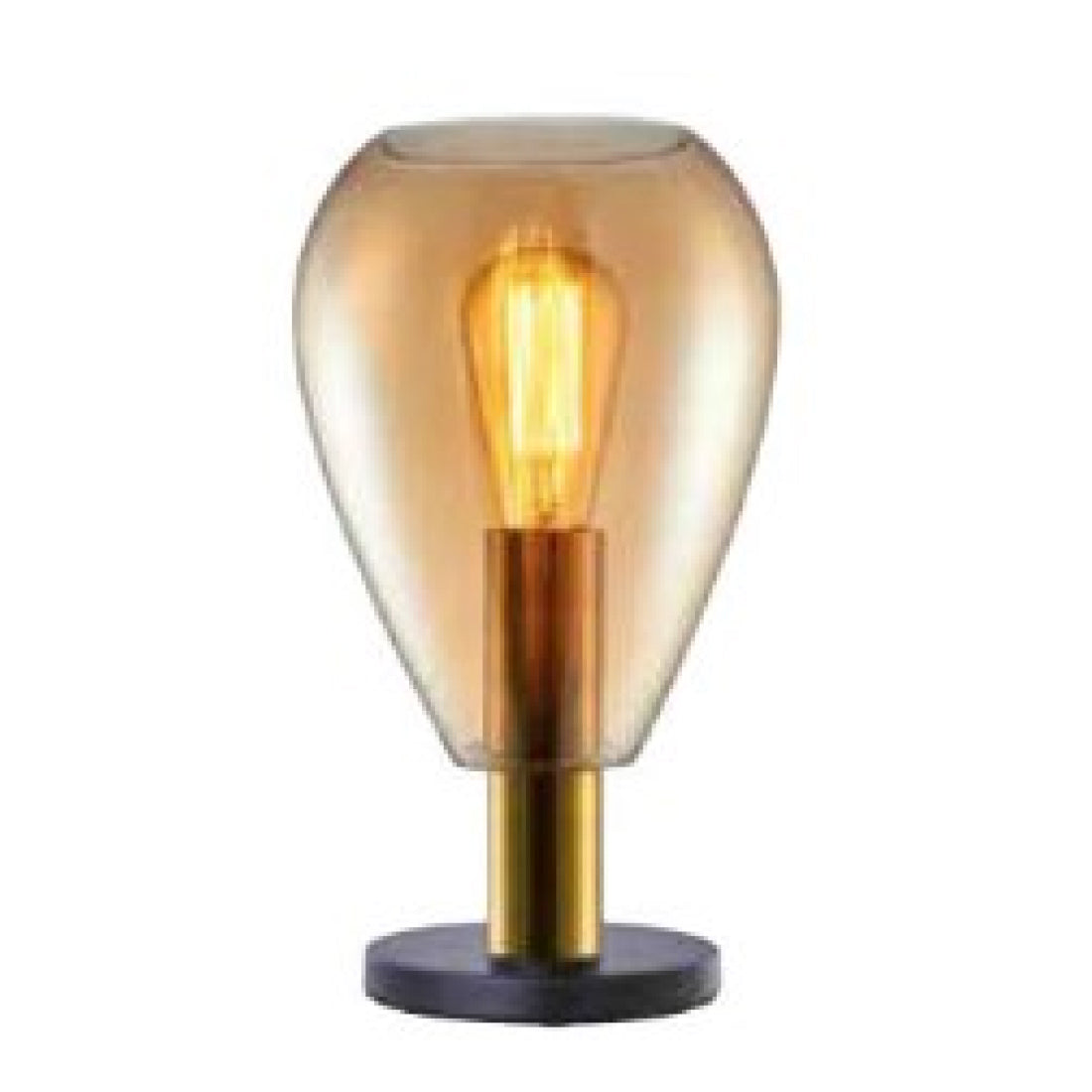 Gary tafellamp van Various, 1 lichts, Ø28,5 cm, stijlvol met glas en zwart-metaal.