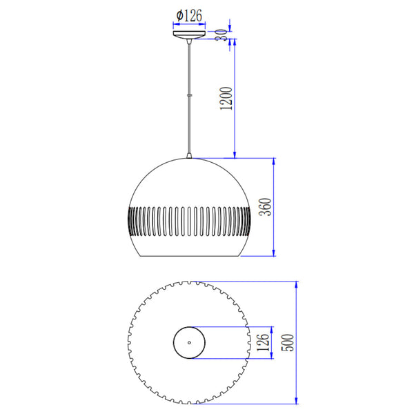 De Various Globo hanglamp in zwart heeft een Ø50 cm kap. Een moderne, stijlvolle tafellamp die een eigentijdse uitstraling biedt voor elk interieur.