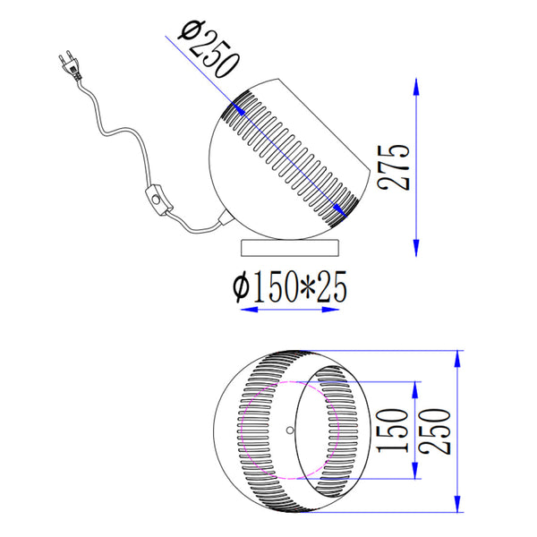 De Various Globe tafellamp in zwart heeft een Ø25 cm kap. Een moderne, stijlvolle tafellamp die een eigentijdse uitstraling biedt voor elk interieur.