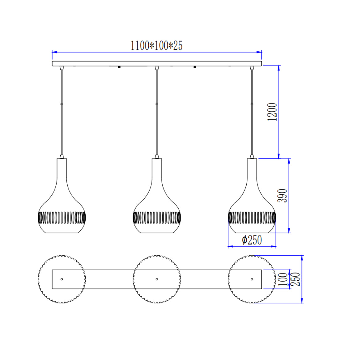 De Various Canna hanglamp in zwart heeft 3 kappen van Ø25 cm. Een moderne, stijlvolle hanglamp die een eigentijdse uitstraling biedt voor elk interieur.