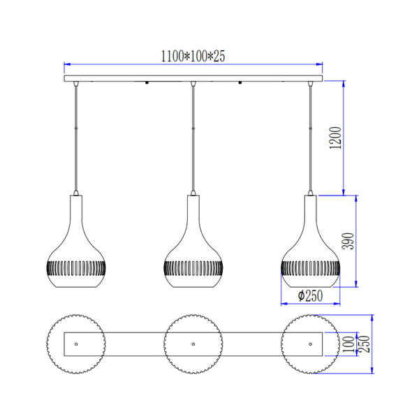 De Various Canna hanglamp in zwart heeft 3 kappen van Ø25 cm. Een moderne, stijlvolle hanglamp die een eigentijdse uitstraling biedt voor elk interieur.