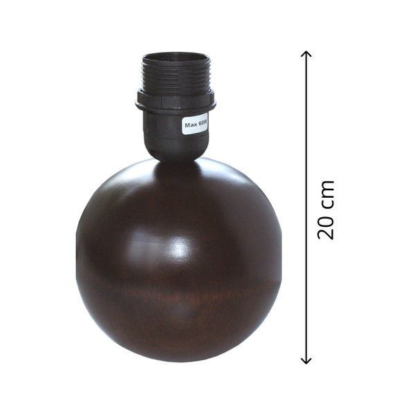 De Various Kugel lampenvoet in donkerbruin is 20 cm hoog. Combineer met een lampenkap die bij jouw interieur past!