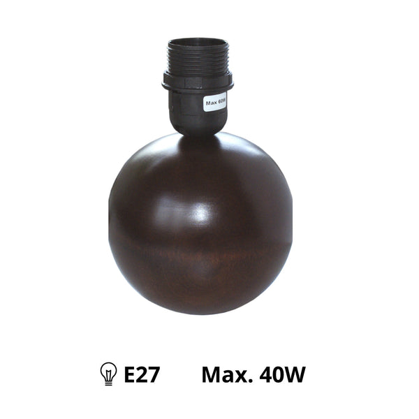 De Various Kugel lampenvoet in donkerbruin is 20 cm hoog. Combineer met een lampenkap die bij jouw interieur past!