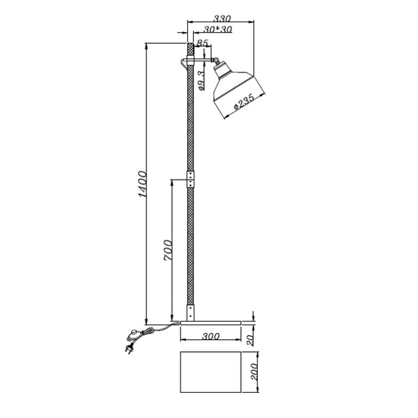 De Various Max vloerlamp in zwart heeft een hoogte van 140 cm. Een moderne, stijlvolle vloerlamp die een eigentijdse uitstraling biedt voor elk interieur.