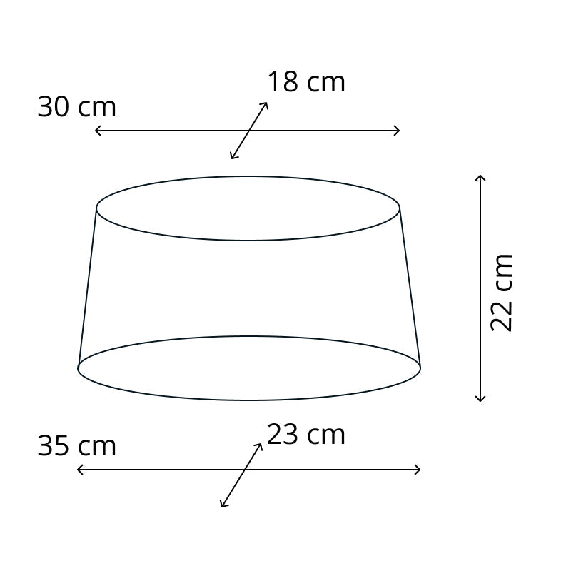 Various Oval Lampshade – Ø35 cm – Beige with Gold Edge