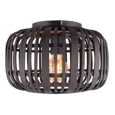 Plafondlamp van Various met zwart rattan design en E27 fitting.